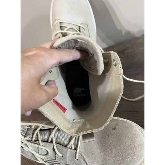 Sorel Caribou OTM Womens Boot 10 Ancient Fossil Chalk Waterproof Lace-Up Boots - Picture 15 of 15